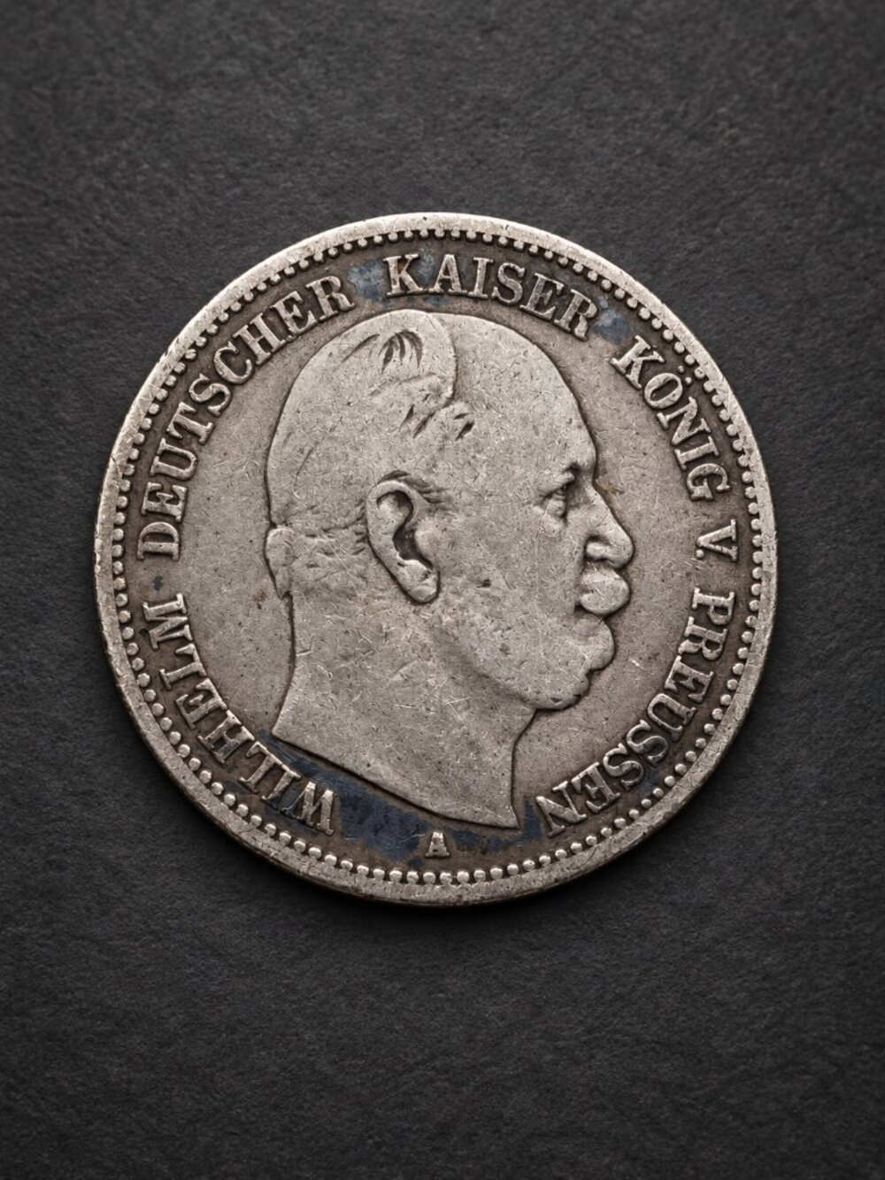 1876 A Prussia 2 Mark Silver Coin Wilhelm I German Empire Berlin Mint KM#506
